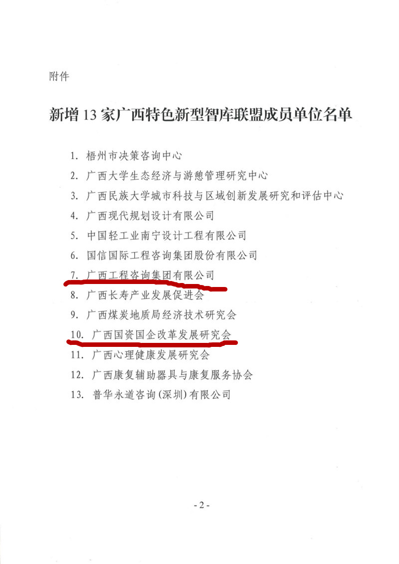 喜报！广西九游会·J9-中国官方网站|真人游戏第一品牌
集团和广西国资国企改革发展研究会成为广西智库联盟成员单位